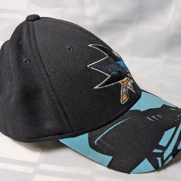 SAN JOSE SHARKS FITTED BASEBALL HAT REEBOK CENTER ICE NHL HOCKEY SMALL MEDIUM - Picture 5 of 15
